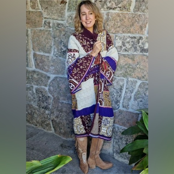 ZARA JACQUARD CAPE COAT SPECIAL EDITION - Picture 10 of 13